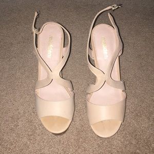nude wedges (worn once)